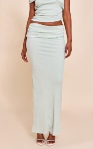SAGE ONION SKIN LOW WAIST MAXI SKIRT
