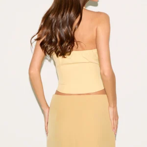 Alternative view of BUTTER YELLOW BONED DIP HEM CORSET