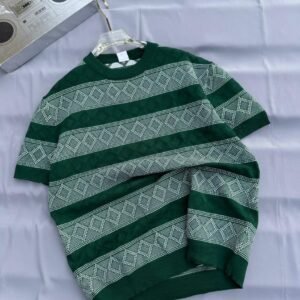 Green stripped Knitted Tee