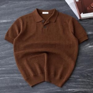 Brown Knitted Polo Lacoste